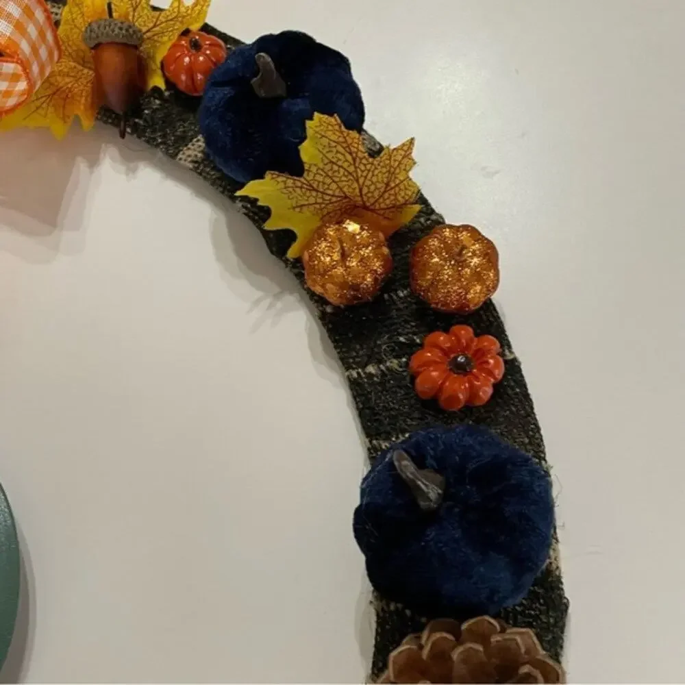 Happy Harvest Pumpkin Wreath Fall Autumn Decor 18